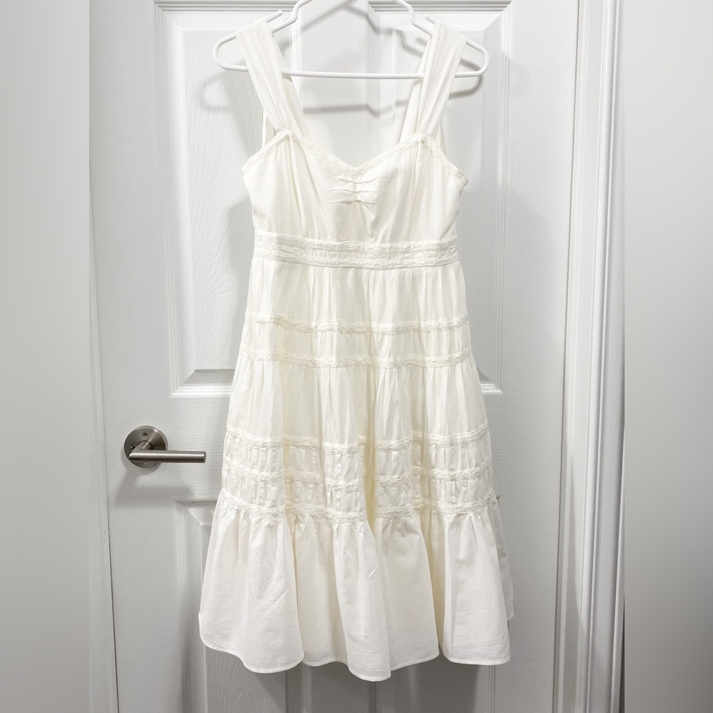 NWOT - Vintage Anthropologie/Maeve Cream Sundress w/ Lace Details